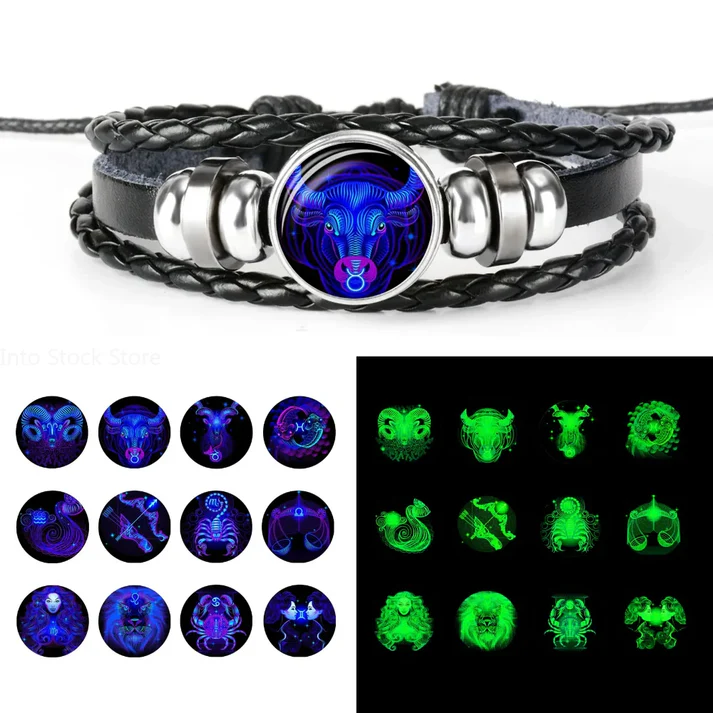 🔥 Constellation Guardian Black Leather Bracelet Adjustable