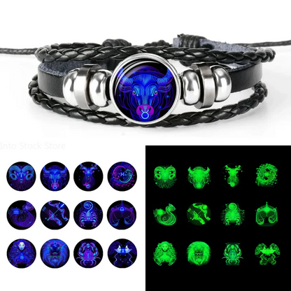 🔥 Constellation Guardian Black Leather Bracelet Adjustable