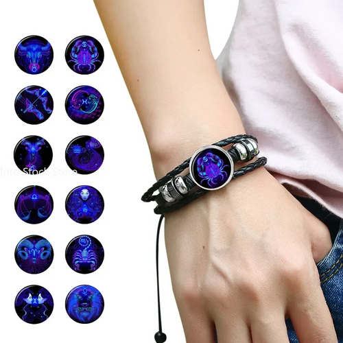 🔥 Constellation Guardian Black Leather Bracelet Adjustable