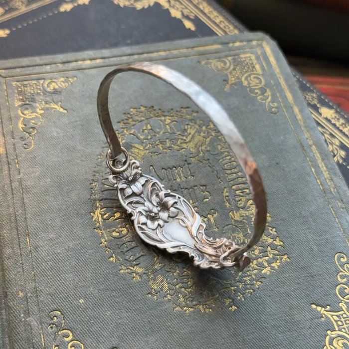 🔥Last Day 70% OFF✨Handmade Sterling Spoon Bangle - Made From Authentic Silver-Plated, Vintage Silverware