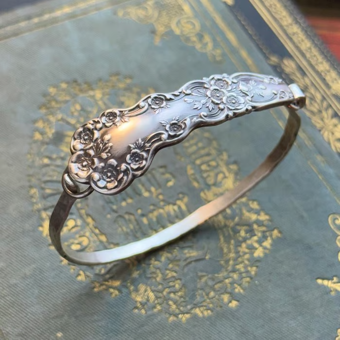 🔥Last Day 70% OFF✨Handmade Sterling Spoon Bangle - Made From Authentic Silver-Plated, Vintage Silverware