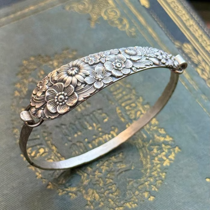 🔥Last Day 70% OFF✨Handmade Sterling Spoon Bangle - Made From Authentic Silver-Plated, Vintage Silverware