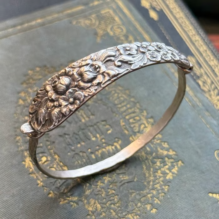 🔥Last Day 70% OFF✨Handmade Sterling Spoon Bangle - Made From Authentic Silver-Plated, Vintage Silverware