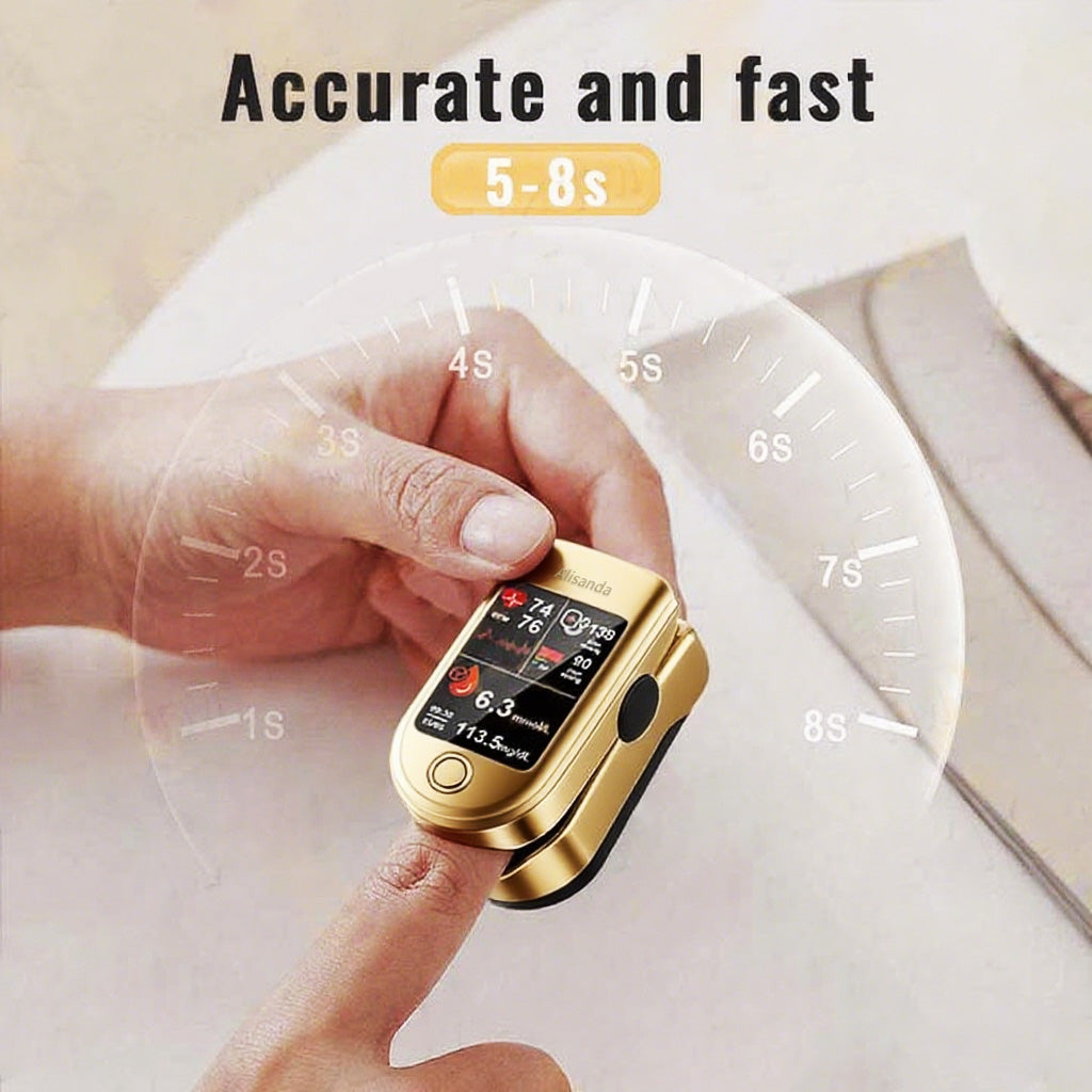 💥 Alisanda™ 3-in-1 Health Monitor Painless Testing - Extremely Fast Readings - Accurate Tracking ✅ Blood Glucose ✅ Heart Rate ✅ Blood Oxygen All in One!