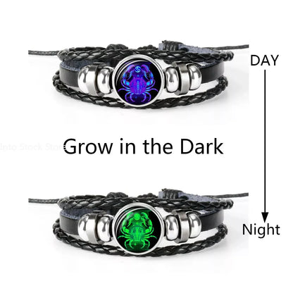 🔥 Constellation Guardian Black Leather Bracelet Adjustable