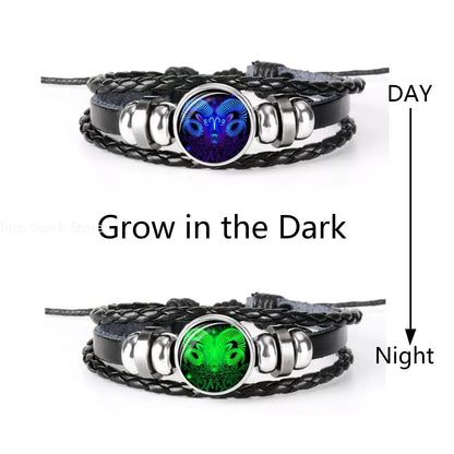 🔥 Constellation Guardian Black Leather Bracelet Adjustable