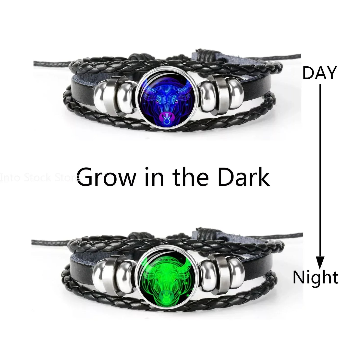 🔥 Constellation Guardian Black Leather Bracelet Adjustable