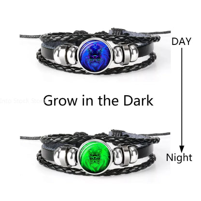 🔥 Constellation Guardian Black Leather Bracelet Adjustable