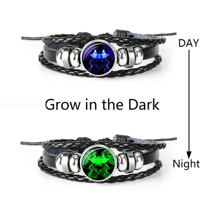 🔥 Constellation Guardian Black Leather Bracelet Adjustable